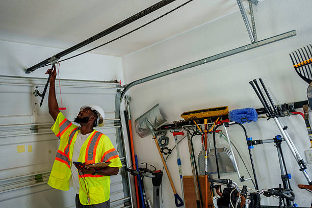 Professional Garage Door Installation technician working in Kings Park, NY